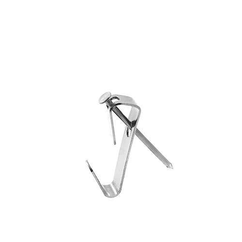 Image of 50-Piece Picture Hanging Kit with 100LB Silver Metal Hooks and Nails for Wall Mounting