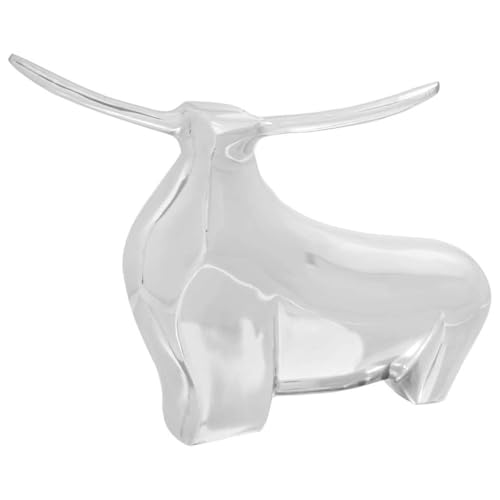 Genérico Escultura de Toro Plateado 37 x 44 x 17 cm Aluminio,Casa y jardín,Decoración,Obras de Arte,Figuras, esculturas y estatuas,Plata,42000137