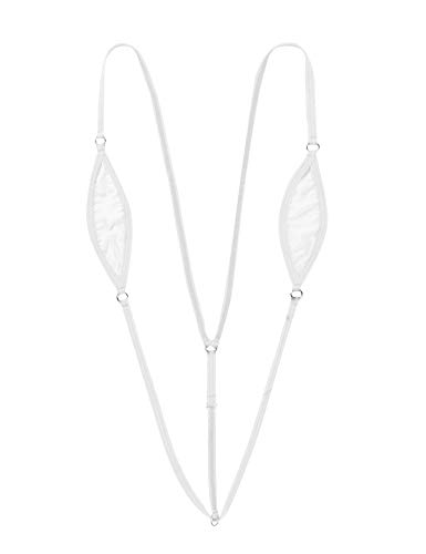 MSemis Women Slingshot Teardrop Mini Bikini G-String Weeny Thongs Underwear White V-Back Medium