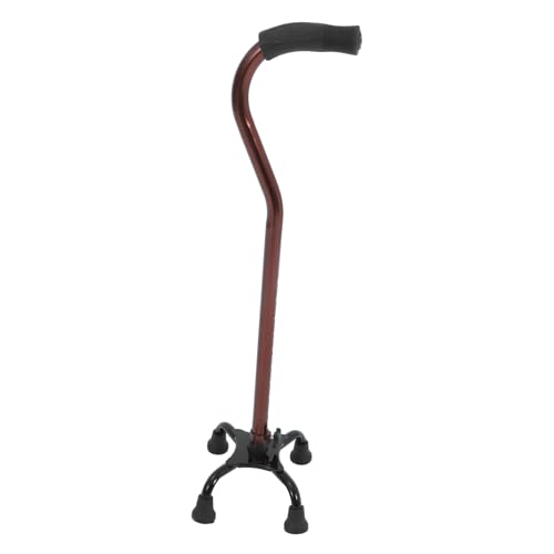 Anneome Bastón de Cuatro Patas de Aleación de Aluminio Antideslizante para Personas Mayores y Discapacitados con Mango Ergonómico Cómodo y Base Resistente
