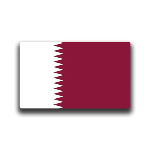 Image of World Country Flag Decal Stickers - Two Pack - for Cars Windows Bumpers Laptops Tablets Tumblers Cups Walls (Qatar)