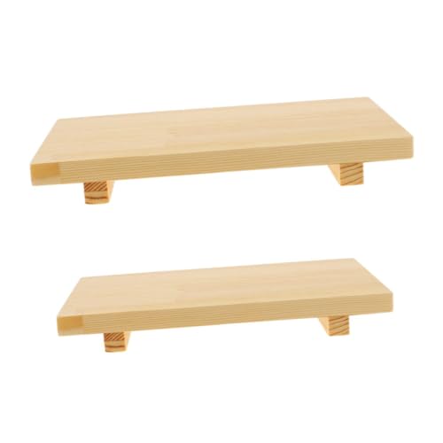 Juego 2 platos sushi estilo japonés madera 24x15 y 27x18 cm miniatura 1