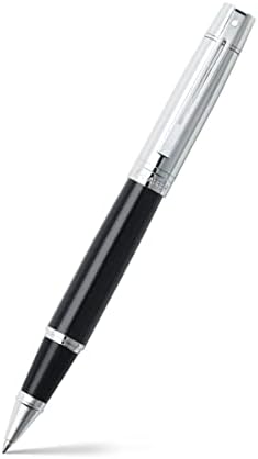 Sheaffer 300 Glossy Black Rollerball Pen with Bright Chrome Cap and Chrome-Plated Trim