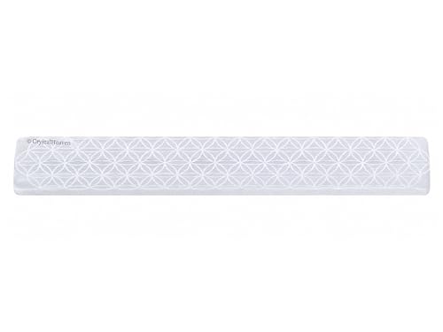 Image of Certified Selenite Crystal Charging Plate, 7.5 Inch Engraved Flower of Life Selenite Stick for Crystal Cleansing Re-Energy Work, Meditation and Pooja - Flower of Life
