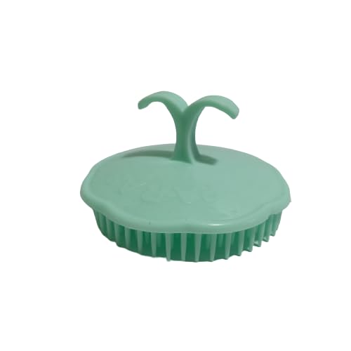 Old Shopperz Shampoo Brush Flexible Relieve Itching Massaging Hair Scalp Scrubber for Dandruff Removal (Color : Green, Size : 12)