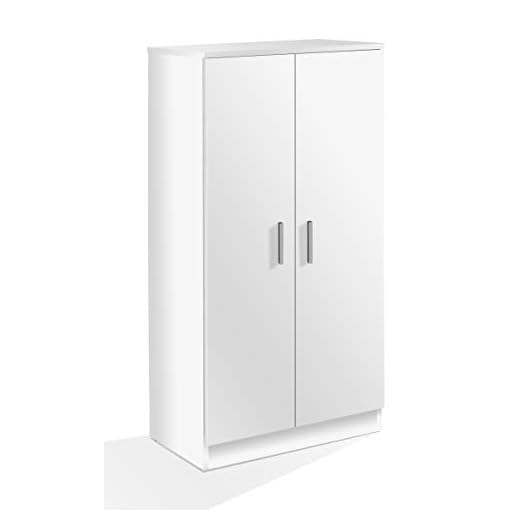 Habitdesign 007813O - Zapatero Armario Basic, Mueble Auxiliar acabado en Blanco Brillo, Medidas: 108 cm (alto) x 55 cm (largo) x 36 cm (fondo)