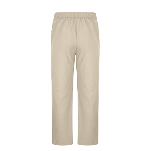 Man Loose Fit Pants for Mens Linen Stretchy Straight Leg Plain Long Leg Summer Fall 2025 Y2K2