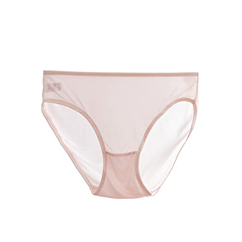 NMM Global Mulberry Silk Bikini Panties for Women, Ultra Breathable Underwear with 360 Stretch Pink