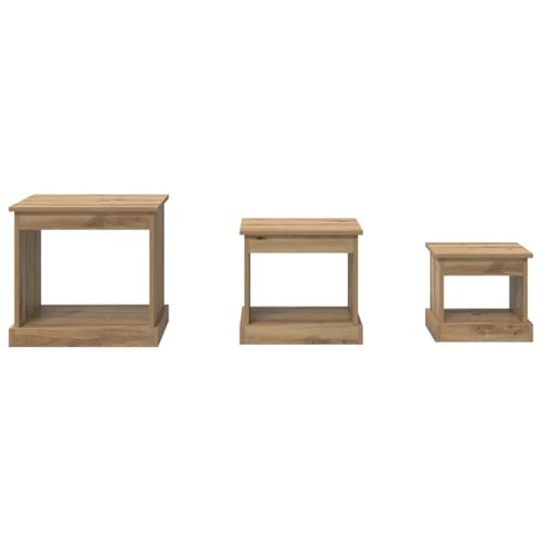Table Basse Gigogne Gain de Place en Chêne pour Salon et Bureau