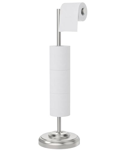 WZKALY Toilet Paper Holder Stand with Storage – 4 Extra