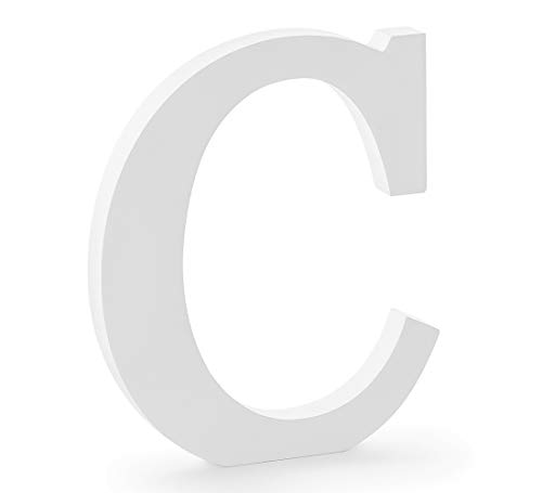 DekoHaus Holzbuchstabe C 20 cm – Deko Buchstaben A–Z, Weiß, Freistehend, Holz Letters für Hochzeit, Geburtstag, Kinderzimmer, Basteln