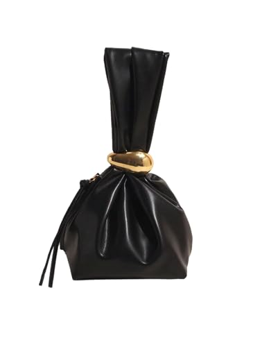 Bolso de mano pequeño para mujer en PU cuero plisado miniatura 1