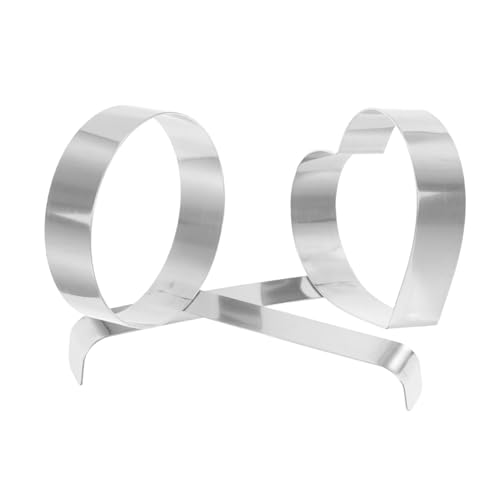 STOBAZA Heart Shaped Egg Molds 2pcs Stainless Steel Round Heart Omelette Maker for Pan