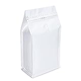 White Kraft Paper Stand Up Coffee Bag/Flat Bottom Coffee Pouch with One Way Degassing Valve and...