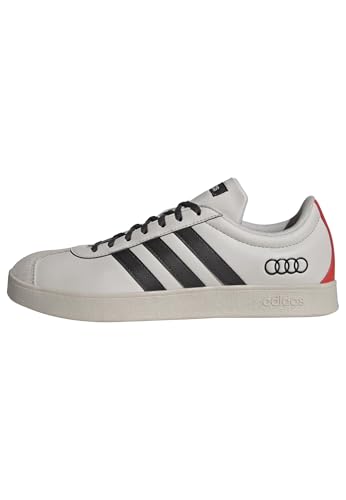 adidas Unisex-Adult Vl Court Audi, Chalk Pearl/Utility Black/Red, 8.5