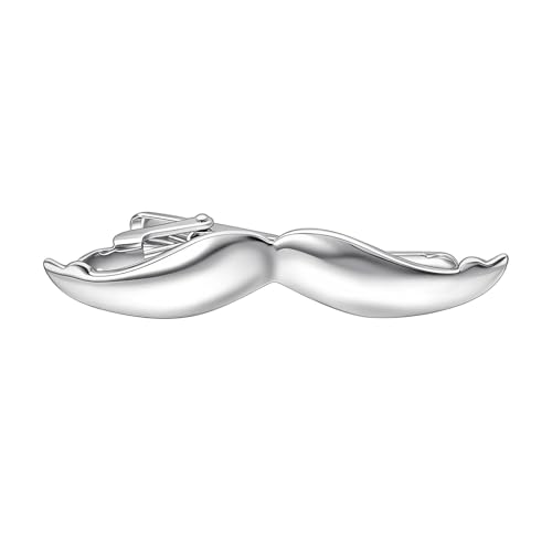 Kikkerland Silver-Tone Mustache Tie Clip