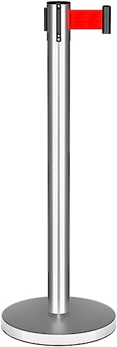 Poteau de guidage en acier inoxydable gris argenté avec sangle rétractable de 3m - 2