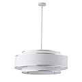 Aiwen 30.71 Inch Large Drum Chandelier, 6-Light 3-Tier Modern Farmhouse Pendant Light with White Fabric Shade, Dimmable Ceiling Fixture for Dining Room, Living Room, Entryway