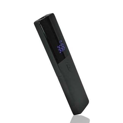 Termómetro infrarrojo sin contacto con pantalla LCD, termómetro para adulto, niño, bebé, negro, alerta de temperatura y pitido de sonido, fácil de usar.