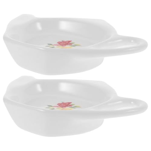 Beavorty Soportes para Bolsitas de Té de Cerámica 2 Piezas, Bandejas Pequeñas Forma de Tetera, Posavasos Decorativos para Uso en Cocina y Salón, Organizadores Prácticos para Té