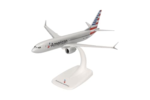 Herpa Miniatura del avión American Airlines Boeing 737 MAX 8   N306RC   Snap Fit, Escala 1/200, Modelo prefabricado, maqueta de colleción, modelismo, Avion con Soporte, Figura plástico