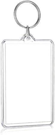 Transparent Plastic Picture Frame Keychain Rectangle Shapes Blank Photo Keychains Photo Display Plastic Blank Keychain Clip Photo Holders Photo Albums, Frames and Accessories, Car Keychain,