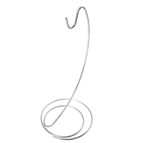 Homoyoyo Soporte Colgante de Hierro Resistente para Farolillos y Plantas Aéreas Base Metálica Redonda Diseño Curvo Plateado para Decoración Interior y Exhibición de Adornos