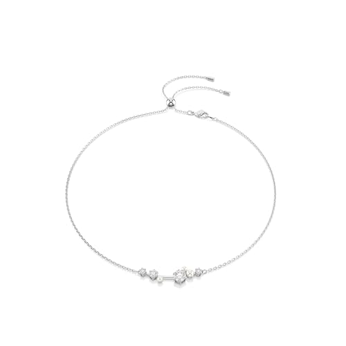 Swarovski Collar Constella, Perla de cristal, Tallas redondas, Blanco, Baño de rodio