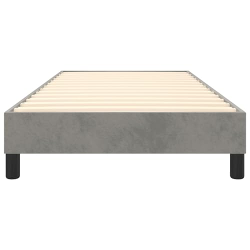 Tino Tech Boxspringbett Boxbetten Betten Bed Frame Bett Gestell Betten Boxspring Boxspringbett Hellgrau 90x190 cm Samt – Bild 7
