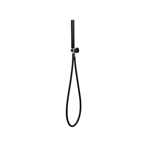 Sagittarius One Gustave 26S1-B Hand Shower Set Matt Black | Concealed Shower Head and Hose with Brass Body | Compact Ergonomic Handset for Bathroom | Accessories Kit