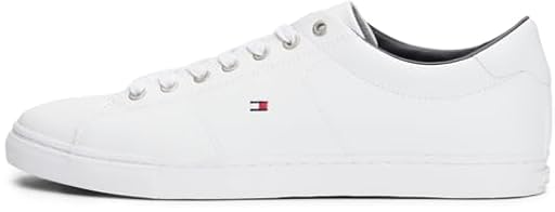 Tommy Hilfiger Sneaker con Suela Cupsole Hombre Essential Leather Calzado, Blanco (White), 43 | Ya disponible en tu tienda friki favorita! En mundofriki.es!