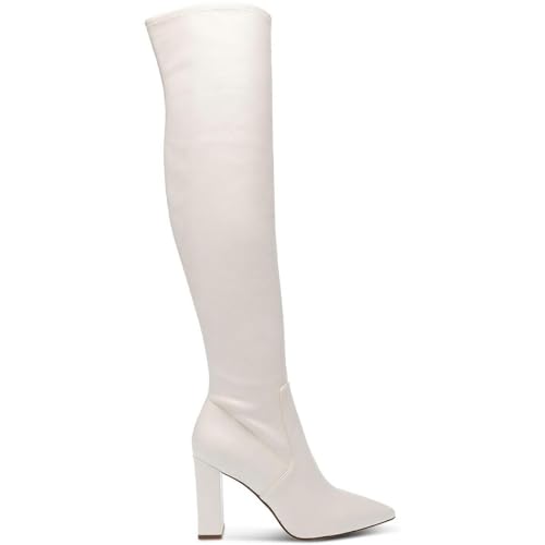Wild Pair Womens EILEENE Faux Leather Pointed Toe Knee-High Boots3