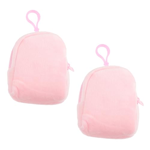 2Pcs Cute Plush Pouch for Small Bag with Keychains Adorable Plush Purse for Boys for Coins and Small Items Travel Friendly