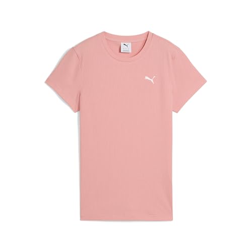 PUMA T-Shirt côtelé ESS Elevated Femme L, Pink Fruit PUMA T-Shirt côtelé ESS Elevated Femme L, Pink Fruit