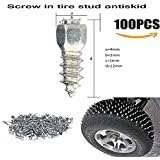 100Pcs Screw in Tire Studs Wheel Tyres Snow Chains Stud for Car/Truck ATV(12mm×100PCS)