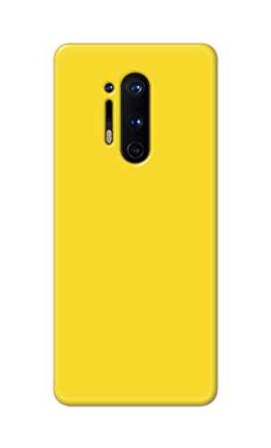 Image of Printed Hard Back Cover Case for OnePlus 8 Pro Back Cover (Plain Yellow) -1803