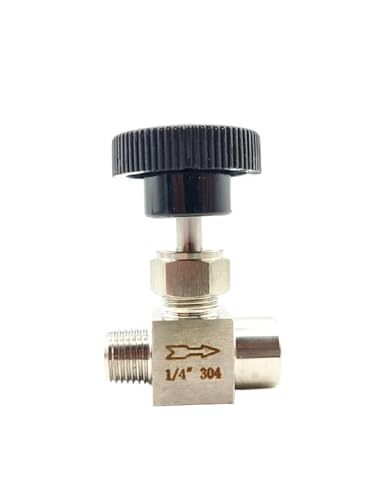 Válvula de aguja de 1/8 de acero inoxidable 304 con rosca macho a hembra 3