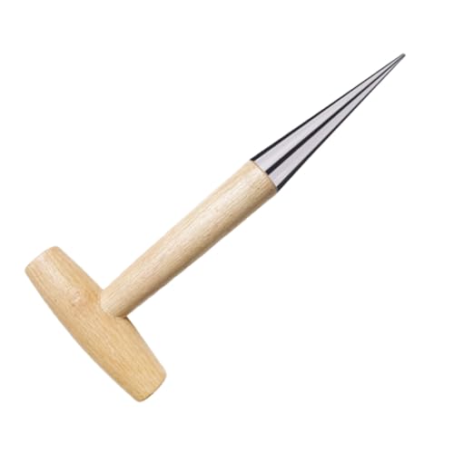 Hohopeti Holzgriff Pflanzwerkzeug Garten Dibbler T Form Ergonomisch Handlicher Bodenbohrer für Setzlinge Pflanzen Säen Umpflanzen Senioren Geeignet Gartengerät zur Bodenlockerung