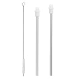 koodee 16 oz Insulated Bottles Replacement Stainless Steel Straws-6.5 inch,Reusable,Fit for Hydro-Flask and More Bottles(2Pack)