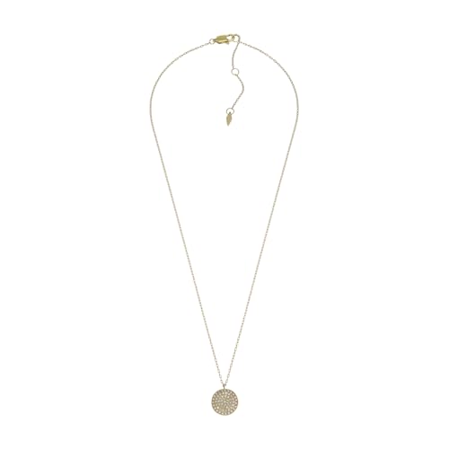 Fossil Fossil Collana da donna in acciaio inossidabile con chiusura a moschettone, tono oro, con ciondolo rotondo, Oro ambrato - Offerta Amazon Italia