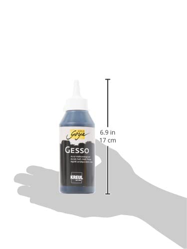 KREUL SOLO GOYA Gesso Schwarz – 250 Ml, Acryl-Halbkreide Grundierung Für Leinwand & Holz, Wasserfest & Deckend