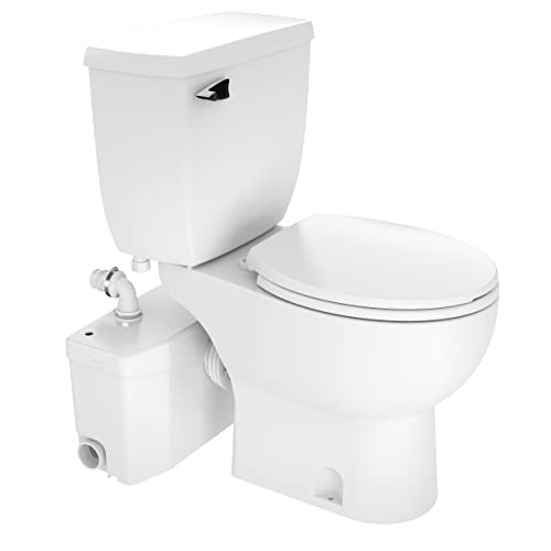 SANIFLO Saniplus + Toilet Bowl Round + Toilet Tank Bundle - Residential - White