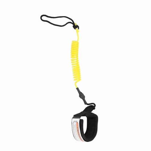YOUTHINK Surfboard Rope Surfboard Leash Elastic Coiled for Bodyboard Float Surfboard Paddle Adjustable WristAnkle Bondage Surfing Accessories (Yellow)