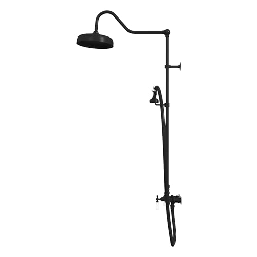 Image of Abbey 10 x 34 1 /2 Shower Faucet Set with Handshower, Matte Black