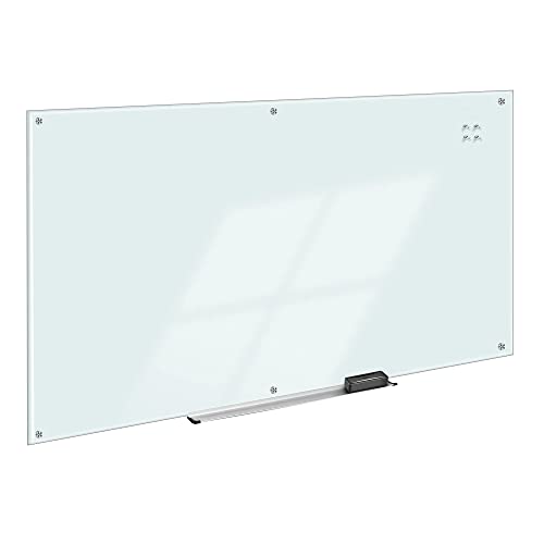Amazon Basics Glass Dry-Erase Magnetic Board, 244 cm x 122 cm, White