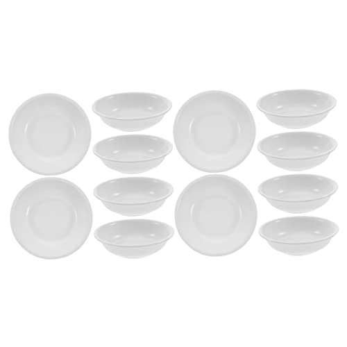Garneck 12pcs Seasoning Dish Appetizers Serving Dish Small Snack Dish Mini Chips Prep Dishes Appetizers Bowl Round Shape Dish Dipping Sauce Dishes Dip Dishes Tiny Bowl Small Dish White
