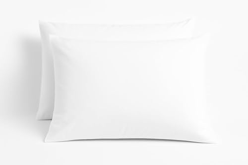 Image of 100% Organic Cotton Pack of 2 Travel Pillowcases 12x16 White Pillow Cases with Zipper Closure, Crisp Percale Weave, Soft & Cooling Pillow Covers (Size-12x16, White)