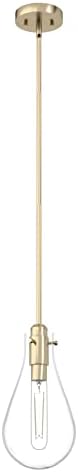 Hunter - Lundin 1-light Alturas Gold, Mini Pendant Light, Dimmable, Formal Style, Teardrop Shaped, for Bedrooms, Kitchens, Dining, Living Rooms - 19560