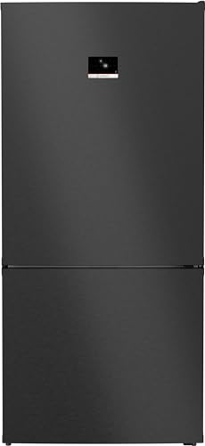 Bosch KGP86AXB0N, Serie 8, Smarte XXL-Kühl-Gefrier-Kombination, 186 x 86 cm, 419 L Kühlen & 202 L Gefrieren, NoFrost, Flexibles Interieur, 3x längere Frische, Gebürsteter schwarzer Stahl