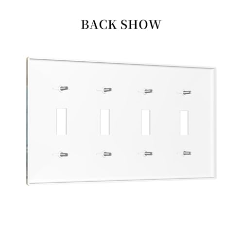 Decorative Light Switch Cover Plate Novelty Black Cat Funny Duck Bath 4 Gang Wall Plate Oversized Quad Toggle Switch Cover Plate Jumbo Faceplate for Bedroom Decor